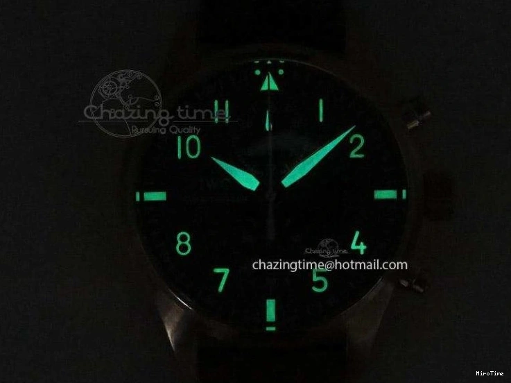 MIROTIME 0321 Youthful Pilot Chrono RG 3878 Gray Dial on Light Brown Leather Strap A 7394